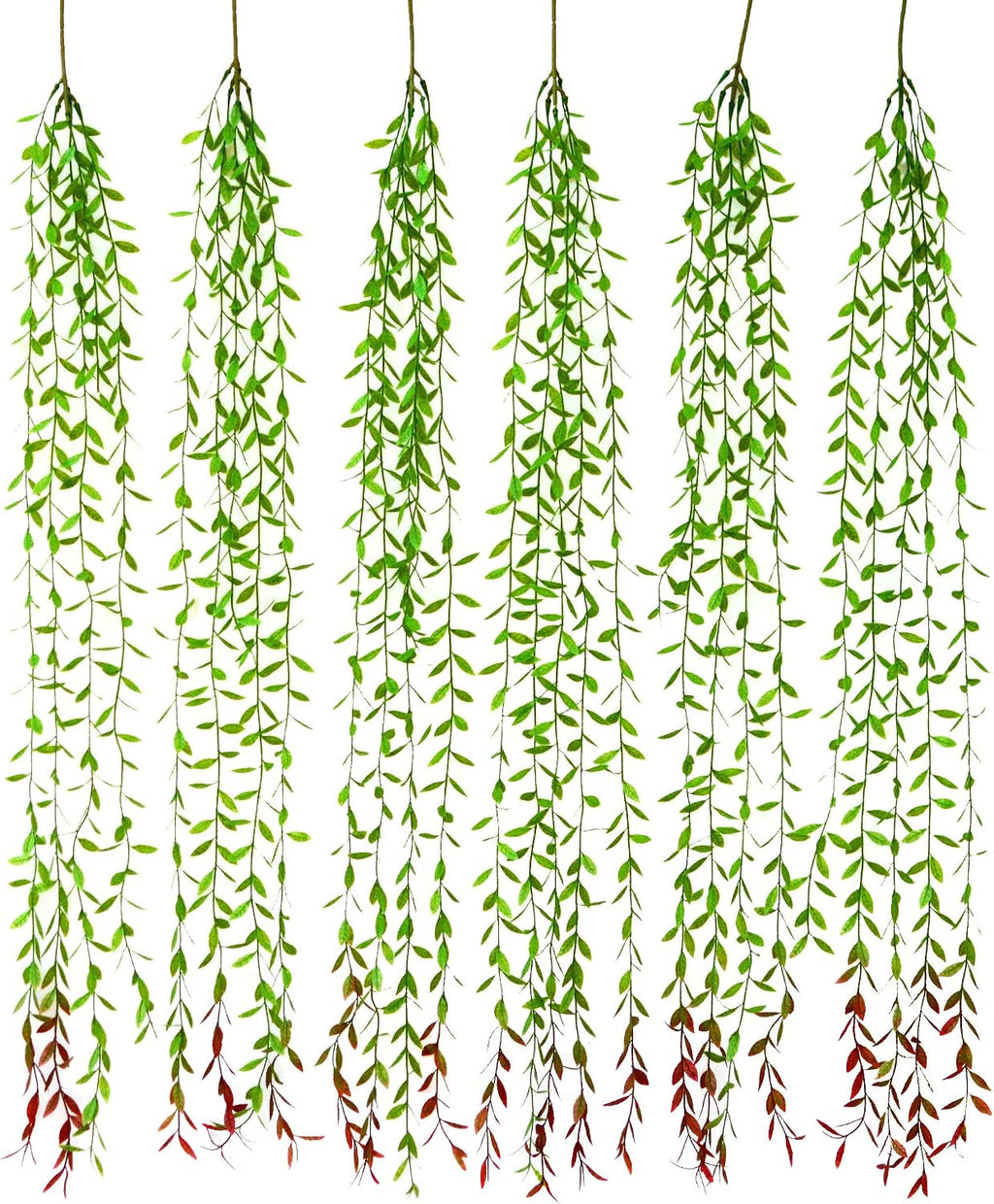 Hanging Leaves 6Pcs Vine Garland Eucalyptus Garland Artificial Vines Leaves and Stem Ivy Realistic Greenery Decor Jungle Decoration