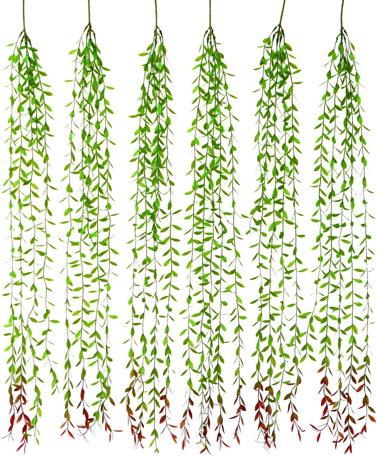 Hanging Leaves 6Pcs Vine Garland Eucalyptus Garland Artificial Vines Leaves and Stem Ivy Realistic Greenery Decor Jungle Decoration