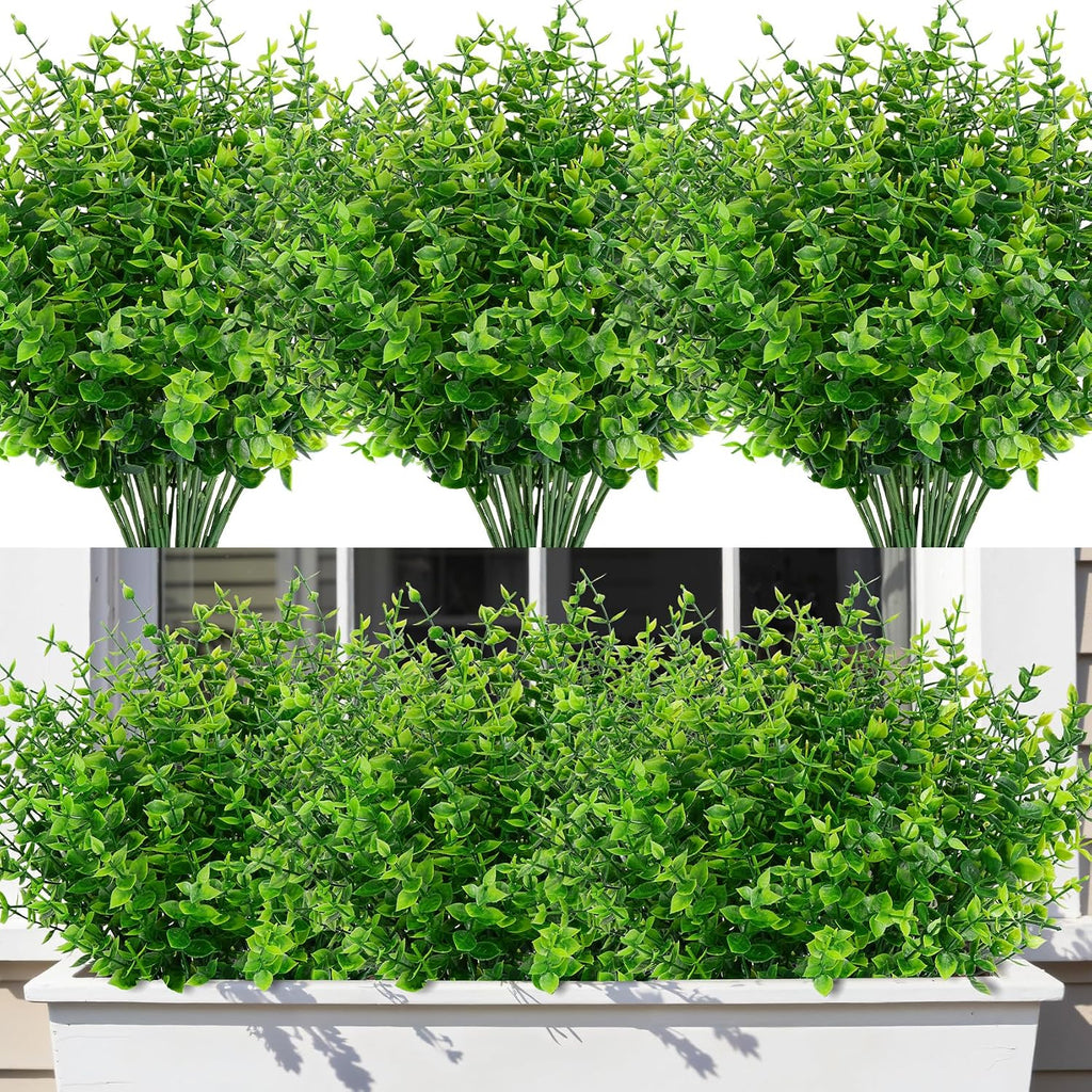 24 Bundles Fake Plants Artificial Greenery Stems for Outdoors