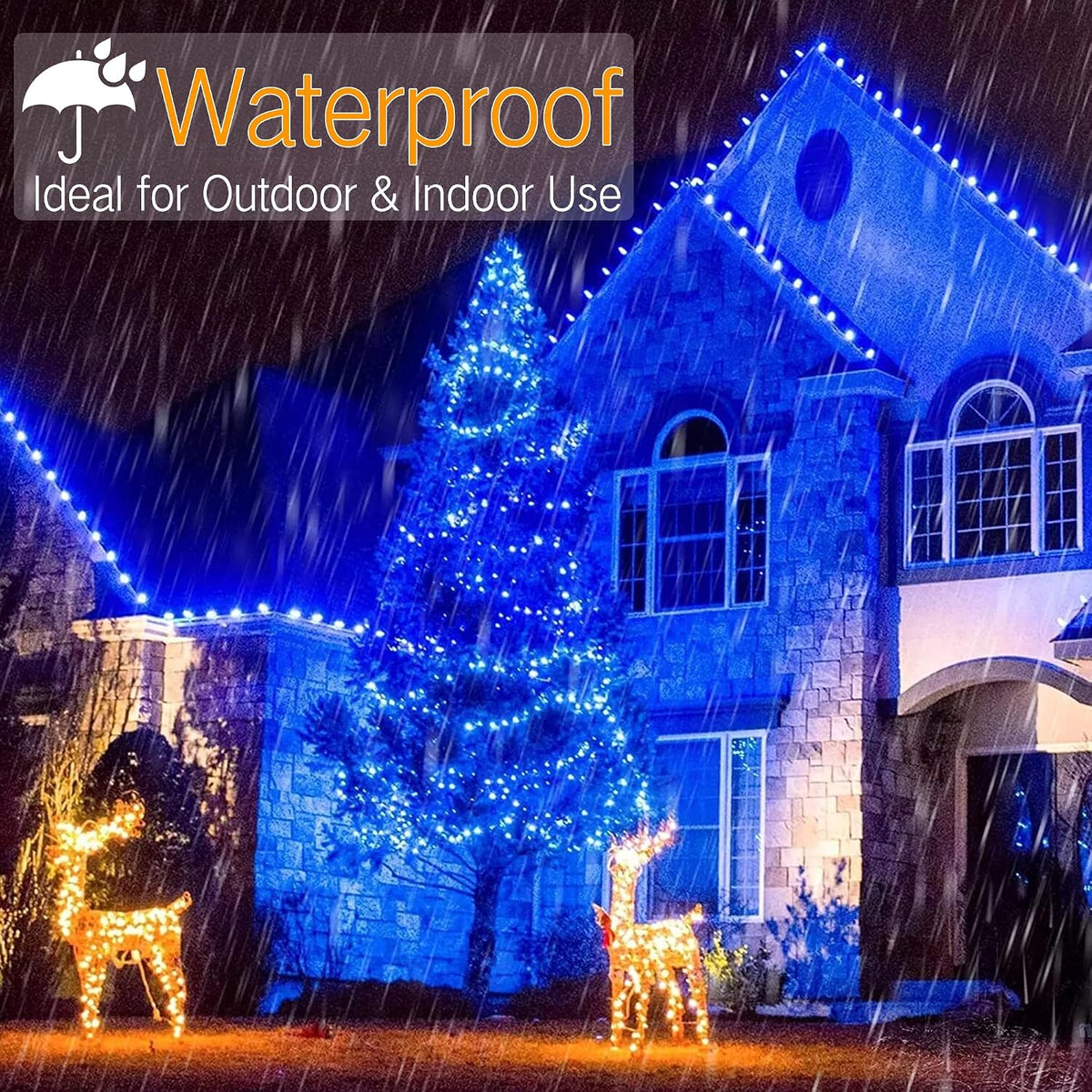 Brizled 5MM Blue Gentle Twinkle Christmas Tree Lights, 100 LED Connectable