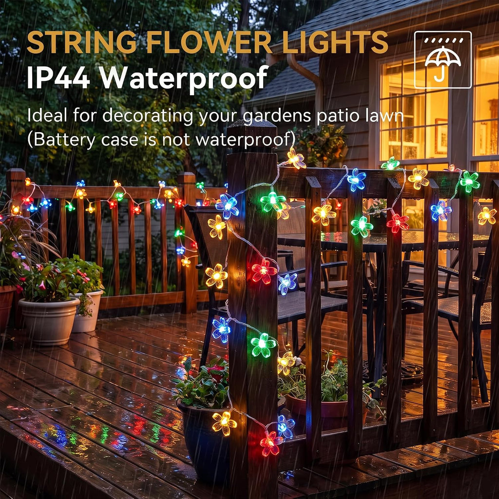 ITICdecor Flower String Lights Battery Operated 15FT 30LED Multicolor