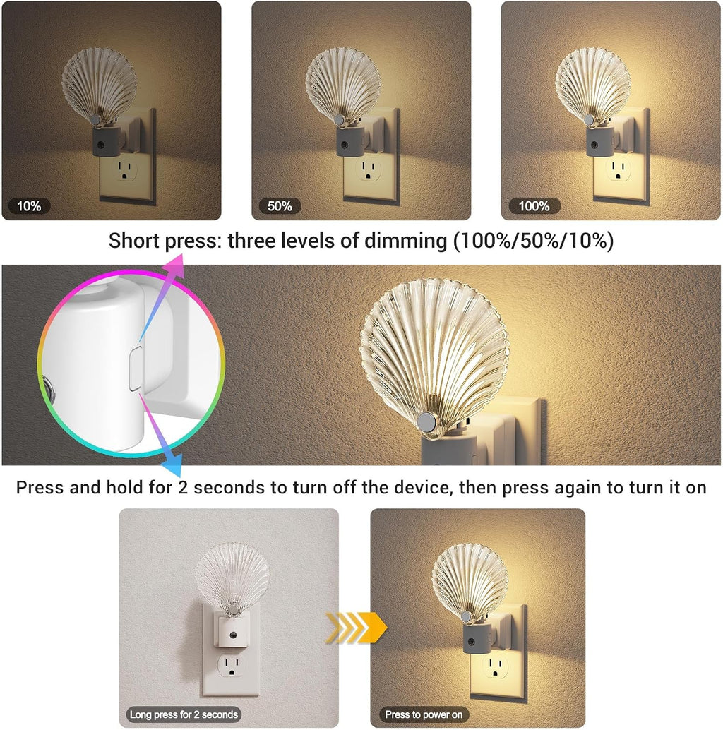 JandCase Night Light Night Lights Plug into Wall 2 Pack Dusk to Dawn Sensor
