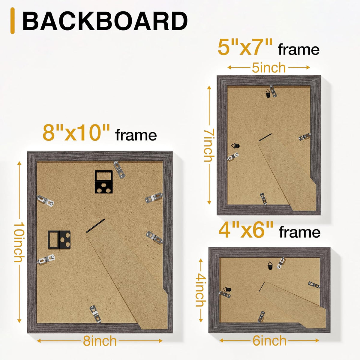 Vittanly 10 Pack Picture Frames Collage Wall Decor, Rustic Grey