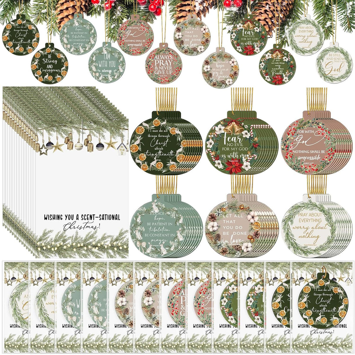 48 Set Religious Scented Hanging Ornament Bulk Christian Gifts