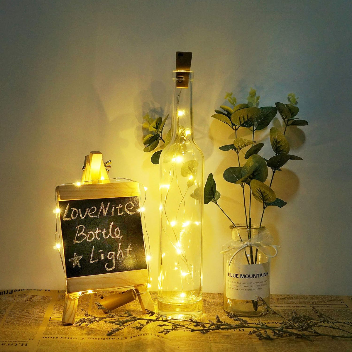 Wine Bottle Lights with Cork, 15 Pack Battery Operated 10 LED Cork Shape Silver Wire Colorful Fairy Mini String Lights(No Bottles) for DIY, Party, Christmas, Wedding Decor (Warm White)