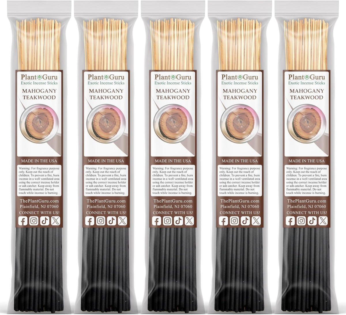 Mahogany Teakwood Incense Sticks 500 Pack 11" Bulk Wholesale - Smooth and Clean Long Burn Time, 45 to 60 Minutes.