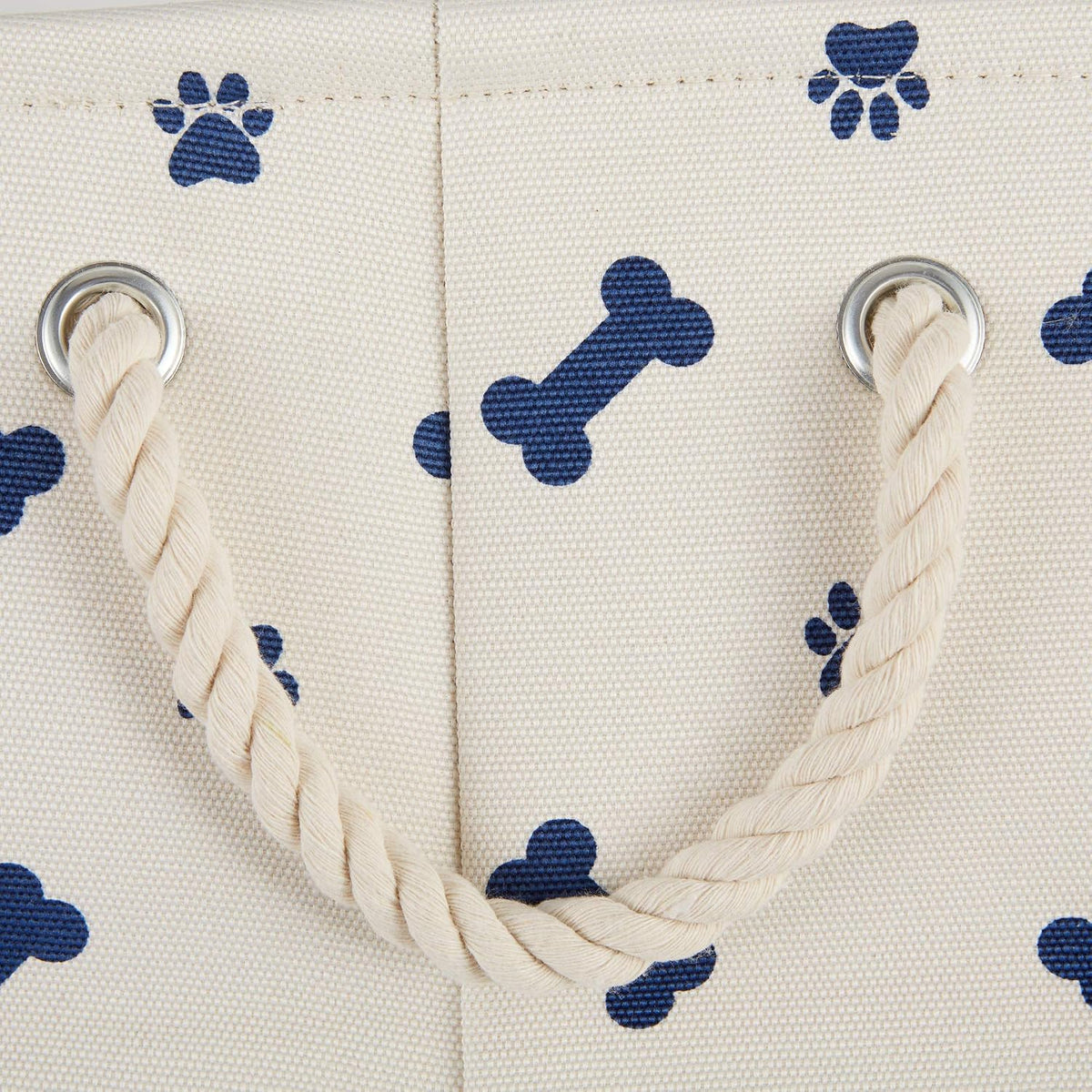 Bone Dry 5511 Pet Storage Collection Paw and Bone Print, Medium Round, Nautical Blue