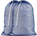 2 Pack Mesh Laundry Bags, 23 x 34 Inches Heavy Duty Mesh Laundry Bag, Large Laundry Drawstring Bag for College, Dorm, Travel, Family and Apartment Dwellers (blue)
