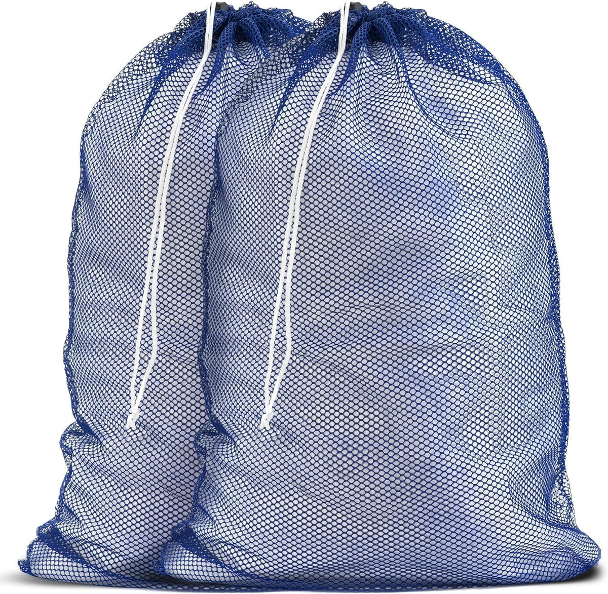 2 Pack Mesh Laundry Bags, 23 x 34 Inches Heavy Duty Mesh Laundry Bag, Large Laundry Drawstring Bag for College, Dorm, Travel, Family and Apartment Dwellers (blue)