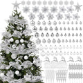 Ouddy Decor 105 Pcs Silver Christmas Tree Ball Ornaments Decorations Set