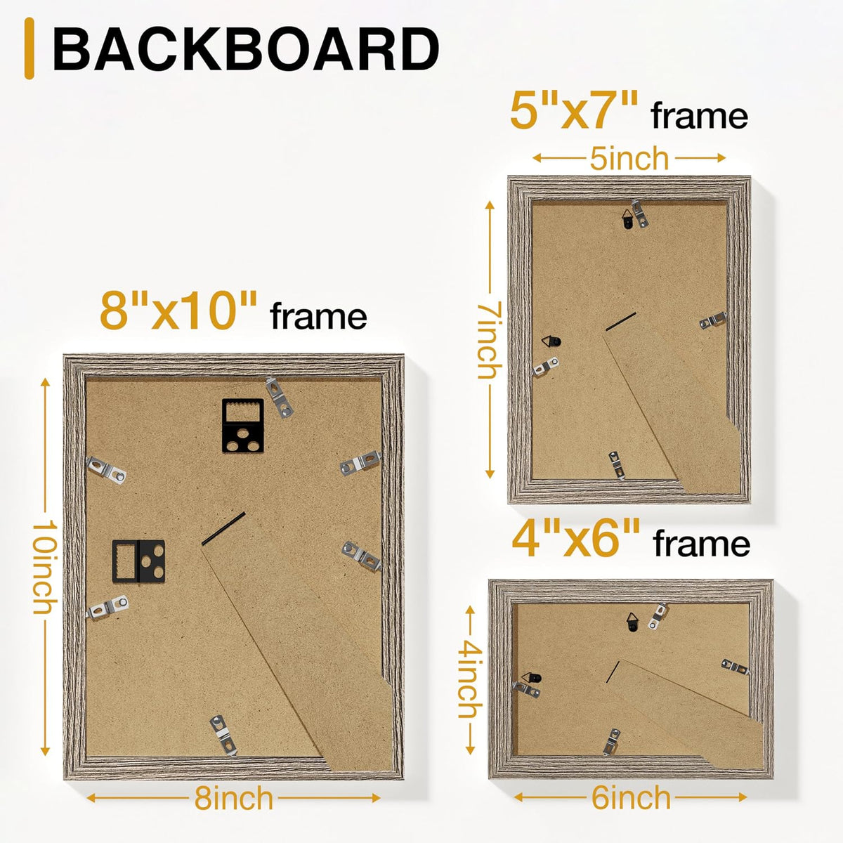 Vittanly 10 Pack Picture Frames Collage Wall Decor, Grayish Brown