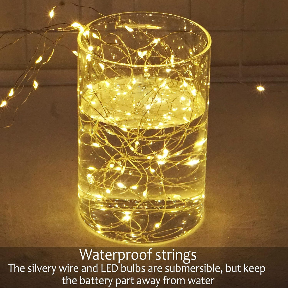 SmilingTown Battery Operated Fairy Lights, 24 Pack 20 LED 7.2ft Silver Wire Mini String Lights for Mason Jar, Bottle, Wedding Centerpiece, Halloween Christmas Party, Bedroom Indoor Decor (Warm White)