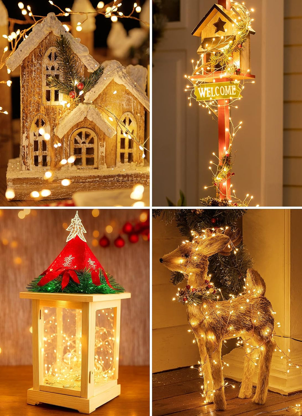 120 LED Solar Christmas Lights Outdoor Waterproof IP65, 10FT 8 Light Modes