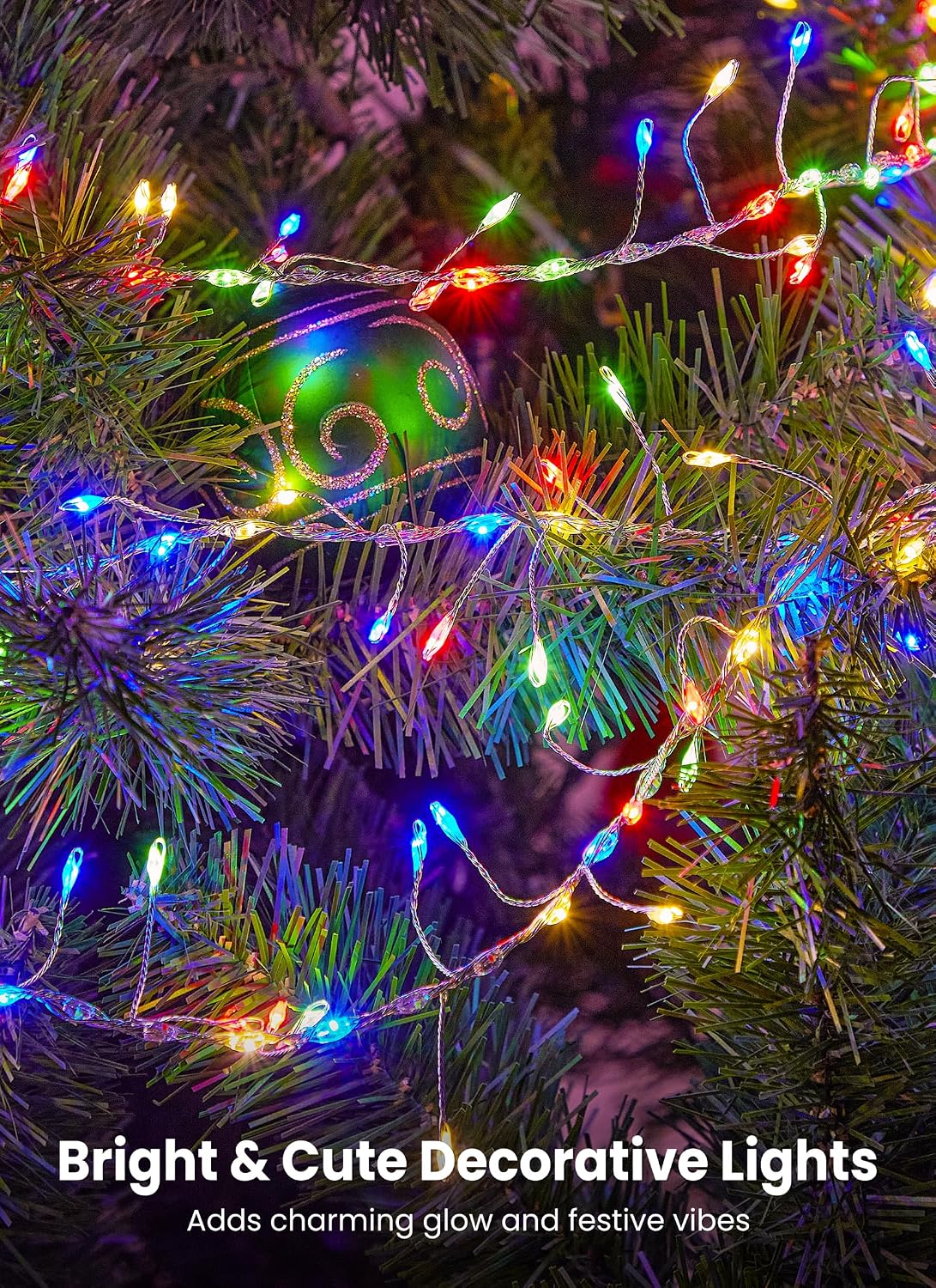 Flowing Fairy Lights Plug in with 14 Modes, 10FT 388LED Twinkle String Lights Indoor, Christmas Tree Lights Indoor Waterproof for Bedroom Christmas Home Room Decor, Multicolor