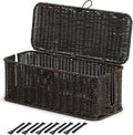 Cable Management Box, Cord Organizer with Lid & Cable Ties - Black, L
