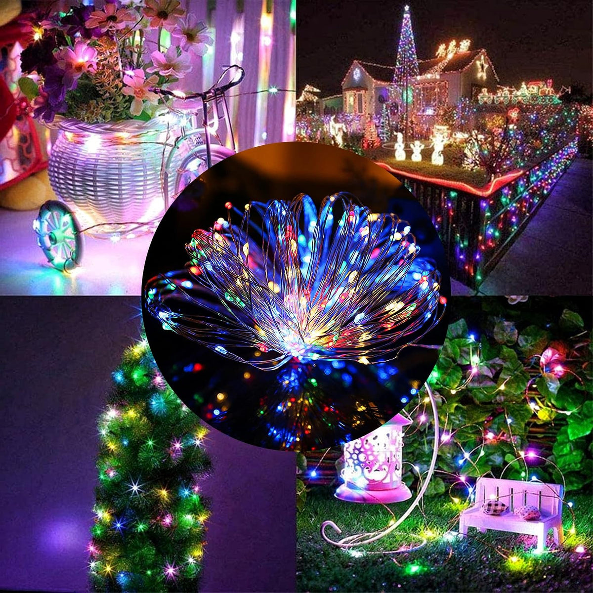 Twinkle Star Christmas Fairy Lights, Multicolor, 33ft 100 LED1 Pack