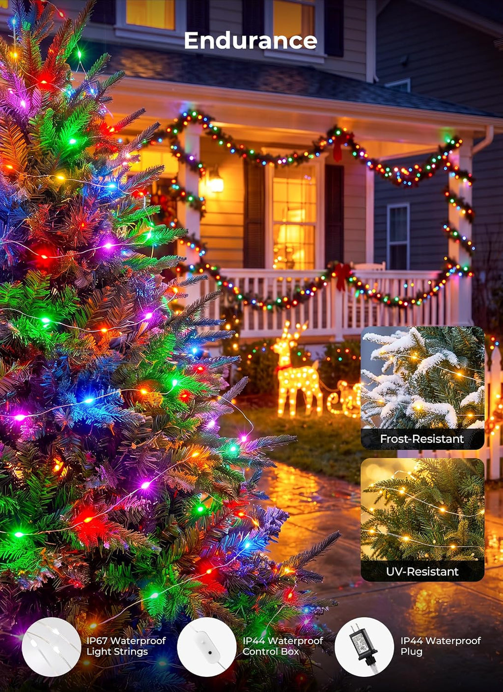 Minetom 200 LED Color Changing Fairy Lights, 66FT String Lights Silver Wire