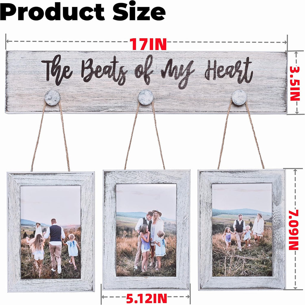4X6 Picture Frames Collage Farmhouse Rustic Vintage Distressed Solid Wood