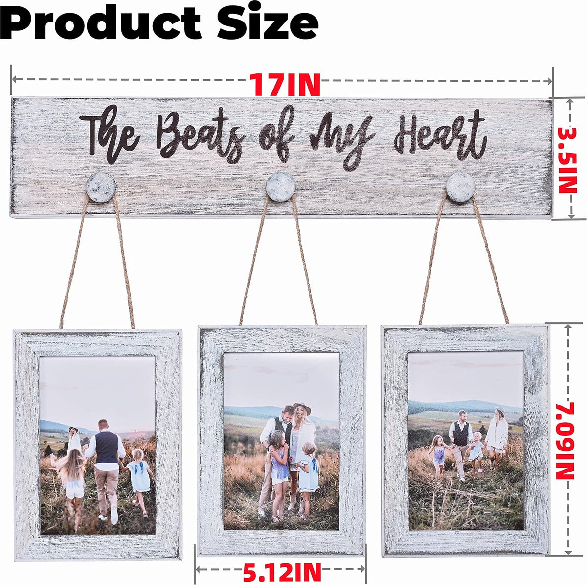 4X6 Picture Frames Collage Farmhouse Rustic Vintage Distressed Solid Wood