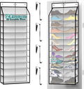 Kotkn 24-Pair Over Door Shoe Organizer for Family & Kids, Double Sided | Hanging Storage for Sneakers, Boots, Toys & Room Organization-Pearl White