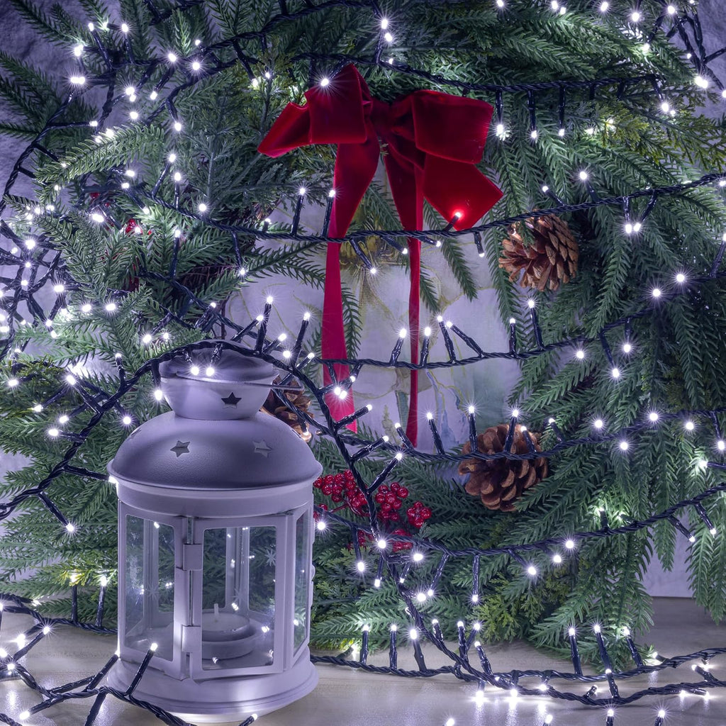 AWQ 500 LED 49FT Christmas Cluster Lights Waterproof String Light White