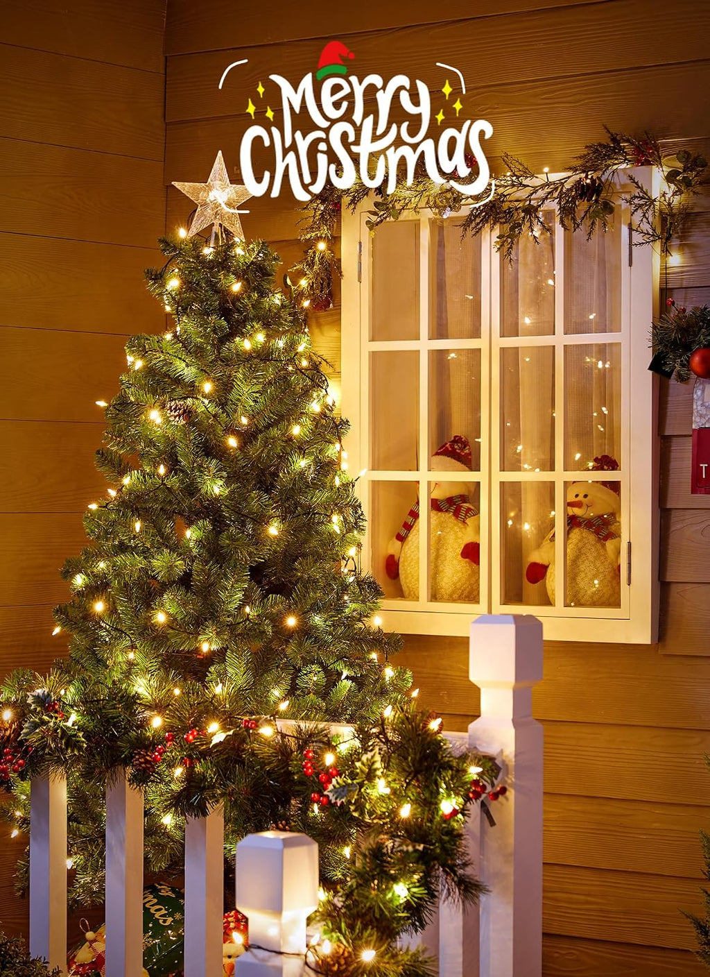 Brightown 200 LED Christmas Mini Lights, 75FT String Lights Indoor with 8 Light Modes, Connectable Fairy Lights Plug in for Outdoor Xmas Trees Garland Wreath Holiday Decorations, Warm White