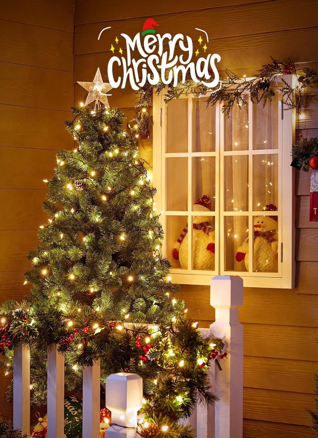 Brightown 200 LED Christmas Mini Lights, 75FT String Lights Indoor with 8 Light Modes, Connectable Fairy Lights Plug in for Outdoor Xmas Trees Garland Wreath Holiday Decorations, Warm White