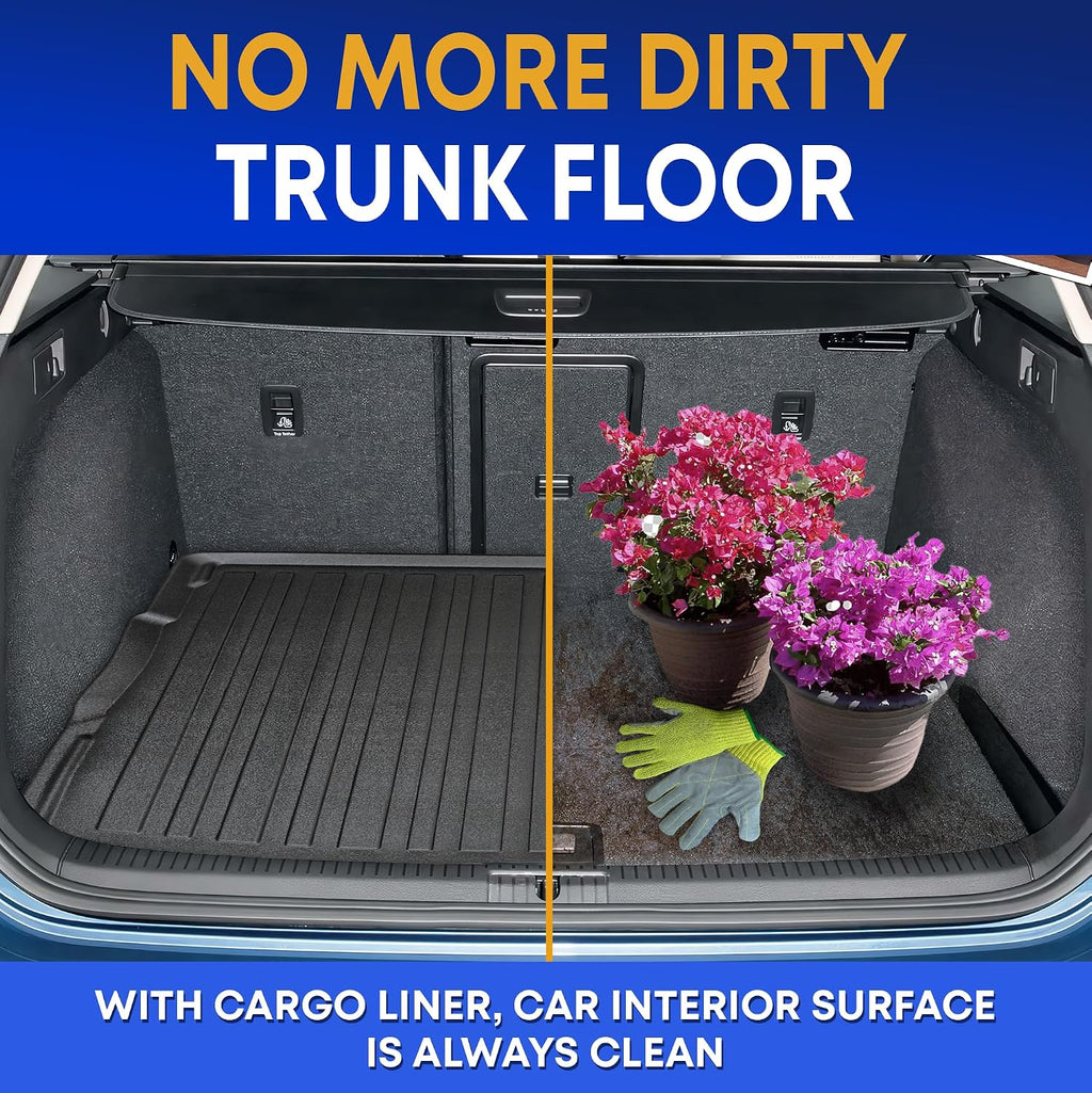 Premium Cargo Liner for VW Golf 2006-2014 - 100% Protection - Custom Fit Car Trunk Mat - Easy-to-Wash & All-Season Black Cargo Mat - 3D Shaped Laser Measured Trunk Liners for Volkswagen Golf