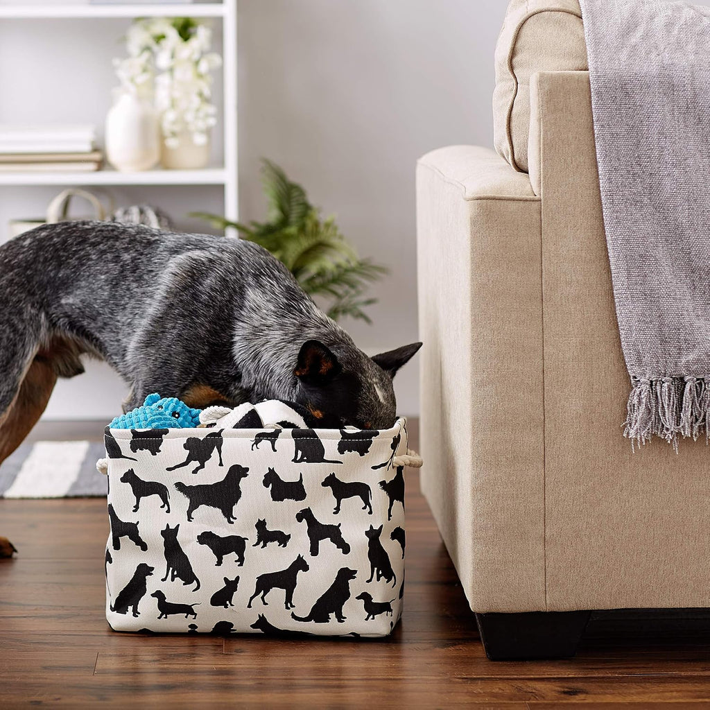 Bone Dry Dog Toy Basket, Rectangle Multi Medium, Collapsible