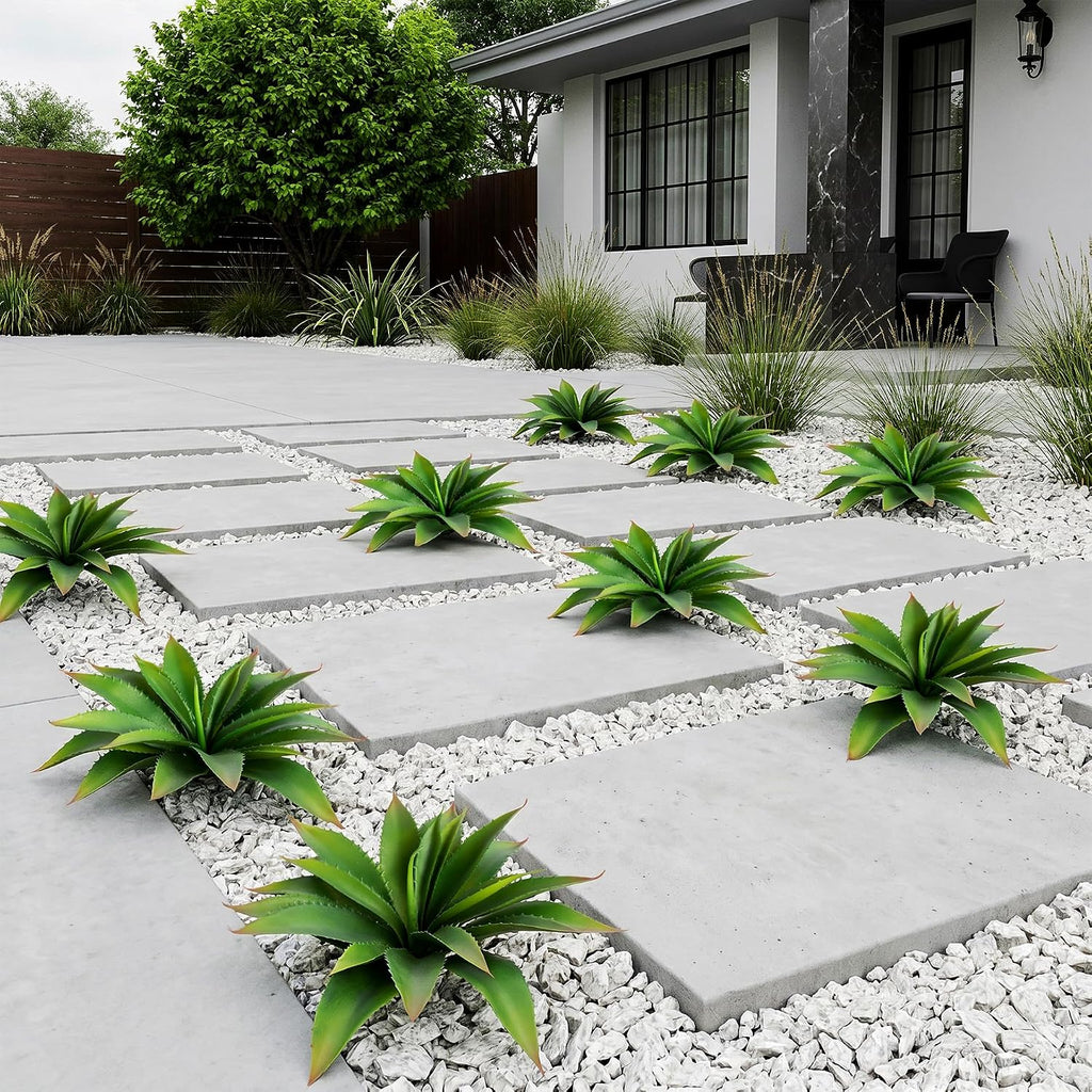 Faux Agave Plant Outdoor Artificial Succulents UV Resistant Green