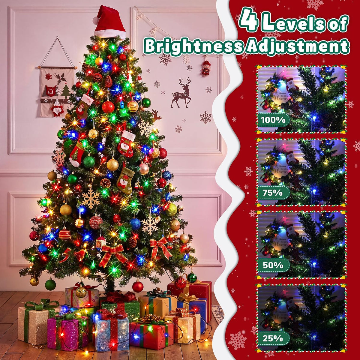 Outdoor Christmas Lights 500 LED 164FT, 13 Modes Multicolor