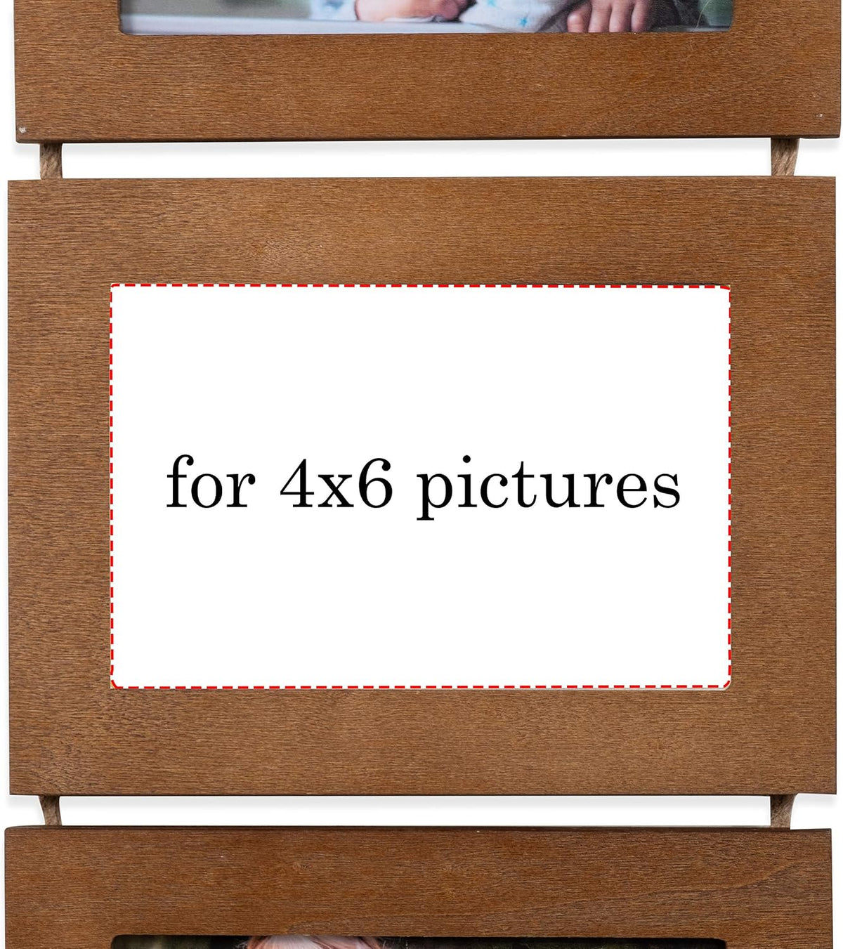 Wallniture Aries Vertical Wall Decor Picture Frames 4x6 Inch, 8 Opening Photo Collage Set of 2 (Walnut)