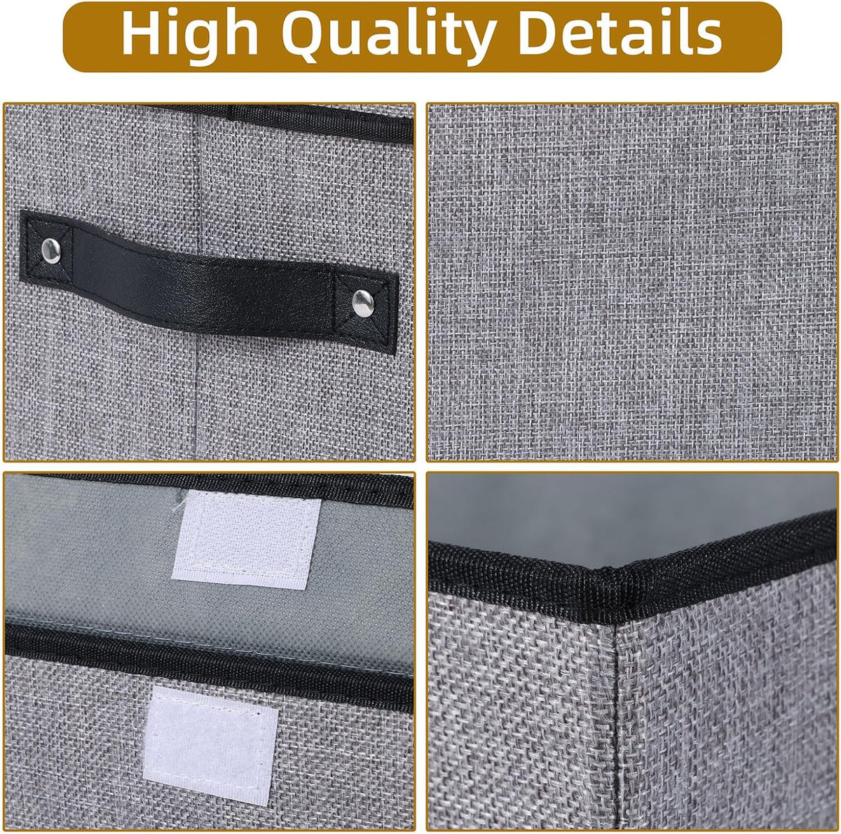 Gray Storage Baskets with Lid,Closet Bin,15x9.8x9.8in,5Pack