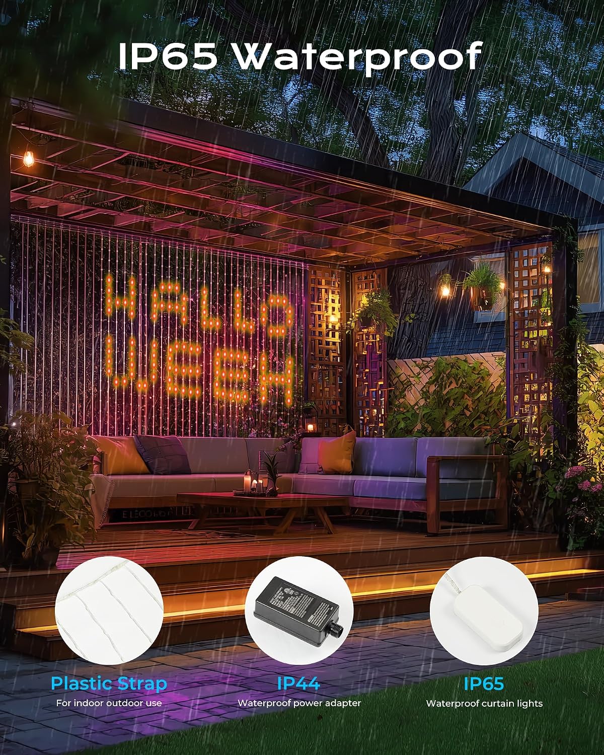 Brightown 540 LED RGB Smart Curtain Fairy Lights with Remote, 4.9x6.6ft