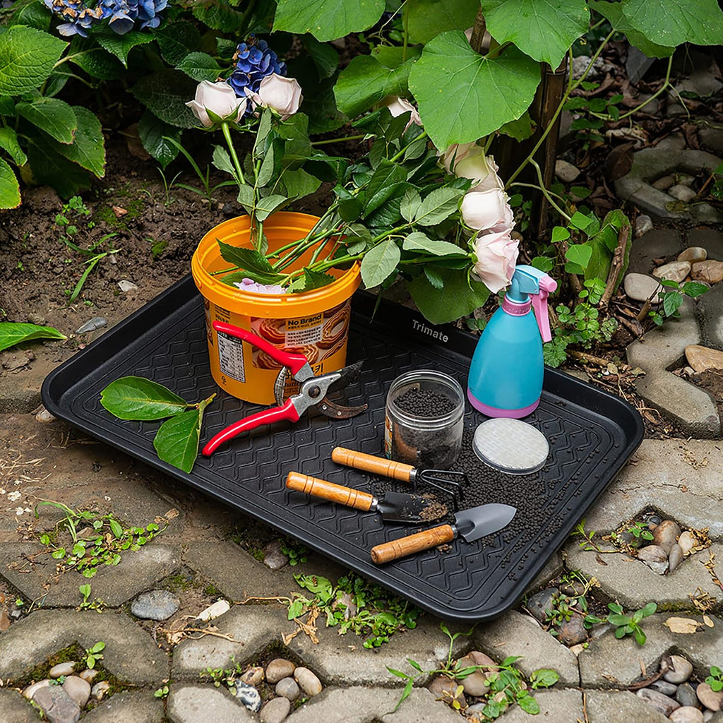 Boot Tray Black, 2 Pack – Medium 24"x16" Water-Resistant Plastic