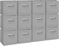 Easi 11 inch Cube Storage Bins, 12 Storage Cube Organizer, Collapsible Fabric storage cubes with Handles, Closet Storage Basket For Organization, Shelf Basket For Shelves Clothes Books, Gray