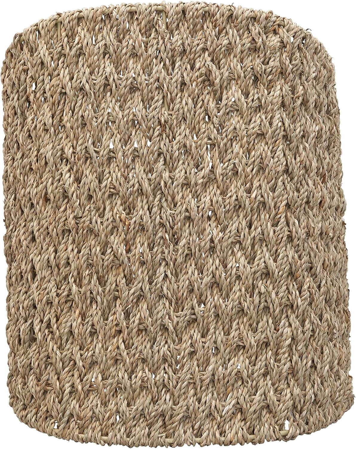 Household Essentials Handwoven Seagrass and Iron Magazine Rack, Natural Finish