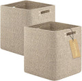OIAHOMY 2 PACK Cube Storage Bin 11 Inch Collapsible Storage Cube Brown