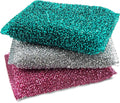 Dish Sponges for Kitchen (3 Pcs) Non-Scratch Scrub Sponges for Dishes, Pots, Pans, Glass, Stainless Steel & Nonstick Cookware–Odor-Resistant, Quick-Dry, Flexible, Durable & Reusable Cleaning Scrubbers