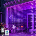 Brizled Halloween Curtain Lights String, 256 LED 5.2 x 5.2ft Color Changing