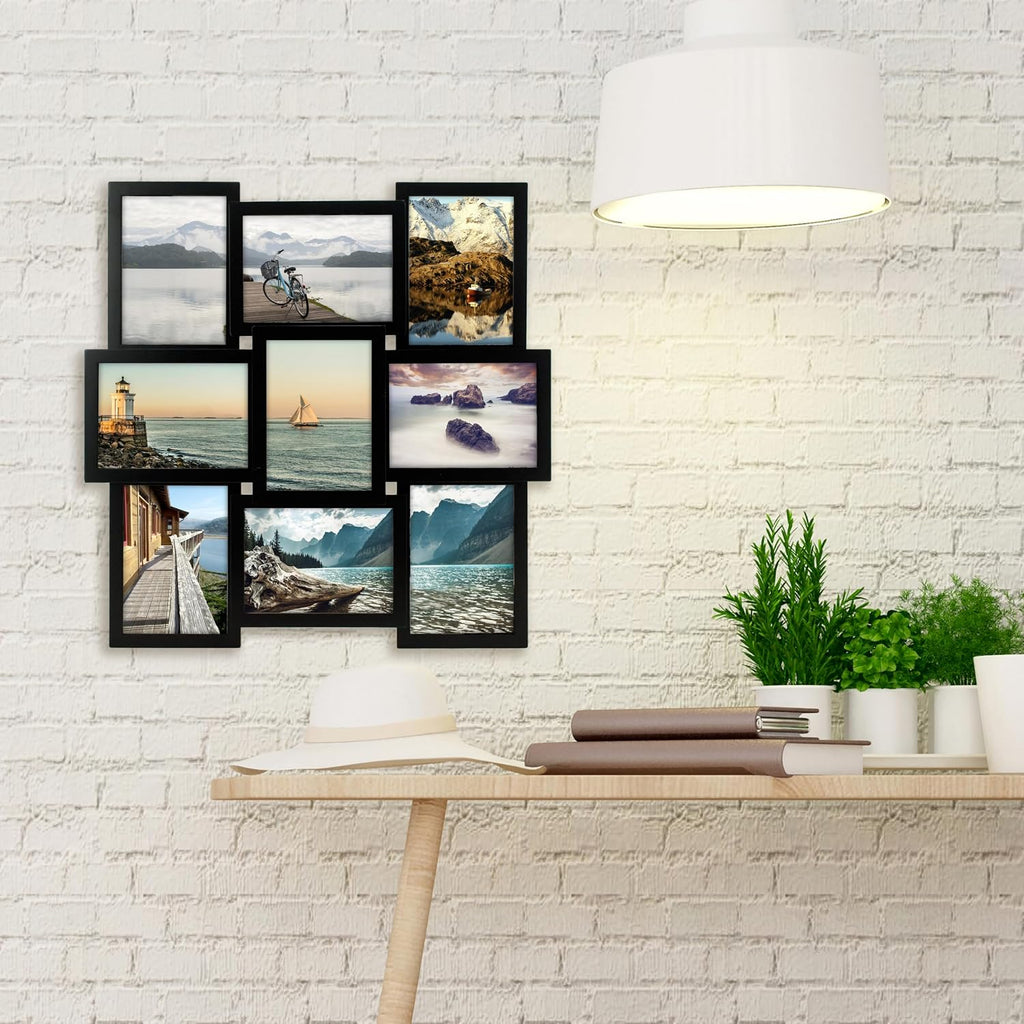 Malden Layered Collage Picture Frame, 9 Option, 9-5x7, Black