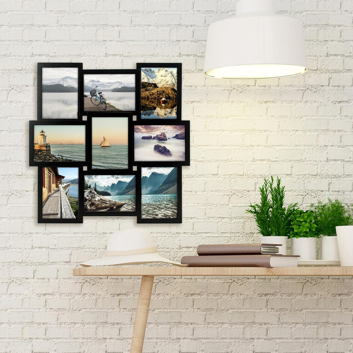 Malden Layered Collage Picture Frame, 9 Option, 9-5x7, Black