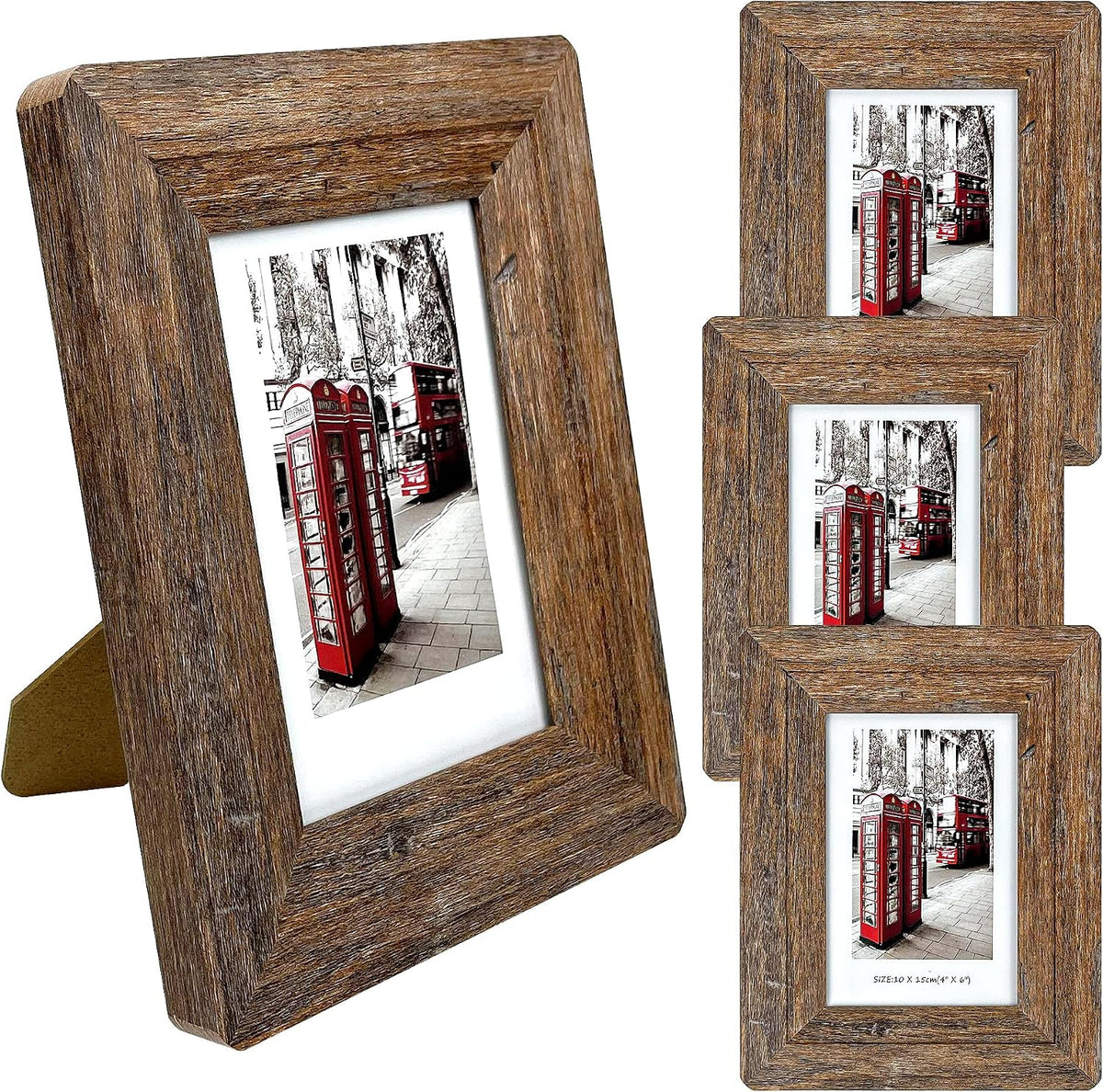 4x6 Wooden Picture Frames with Real Tempered Glass