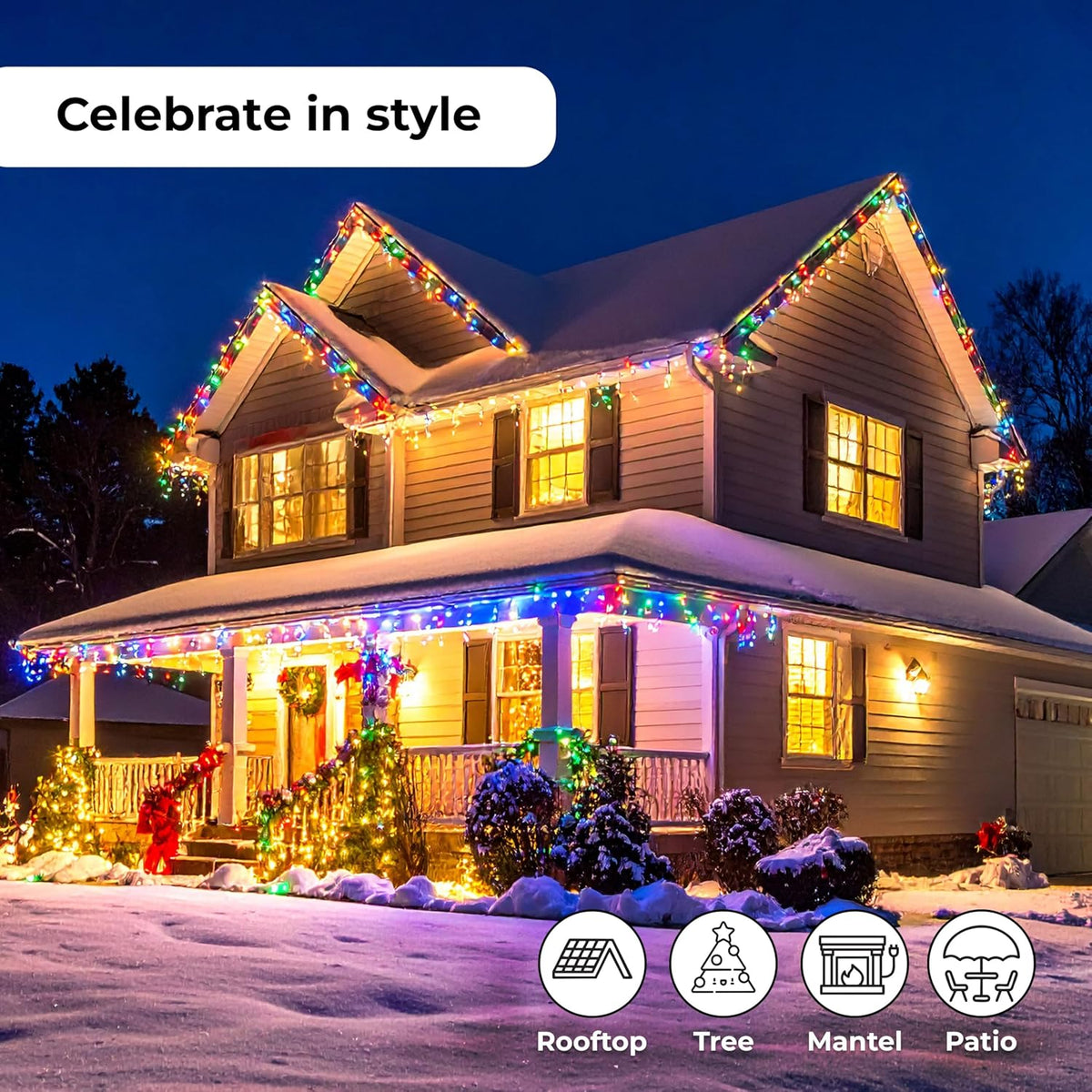 100 Count Multicolor Incandescent Christmas Lights White Wire String Light Indoor Outdoor Tree Garland Holiday Wedding Party Decorations