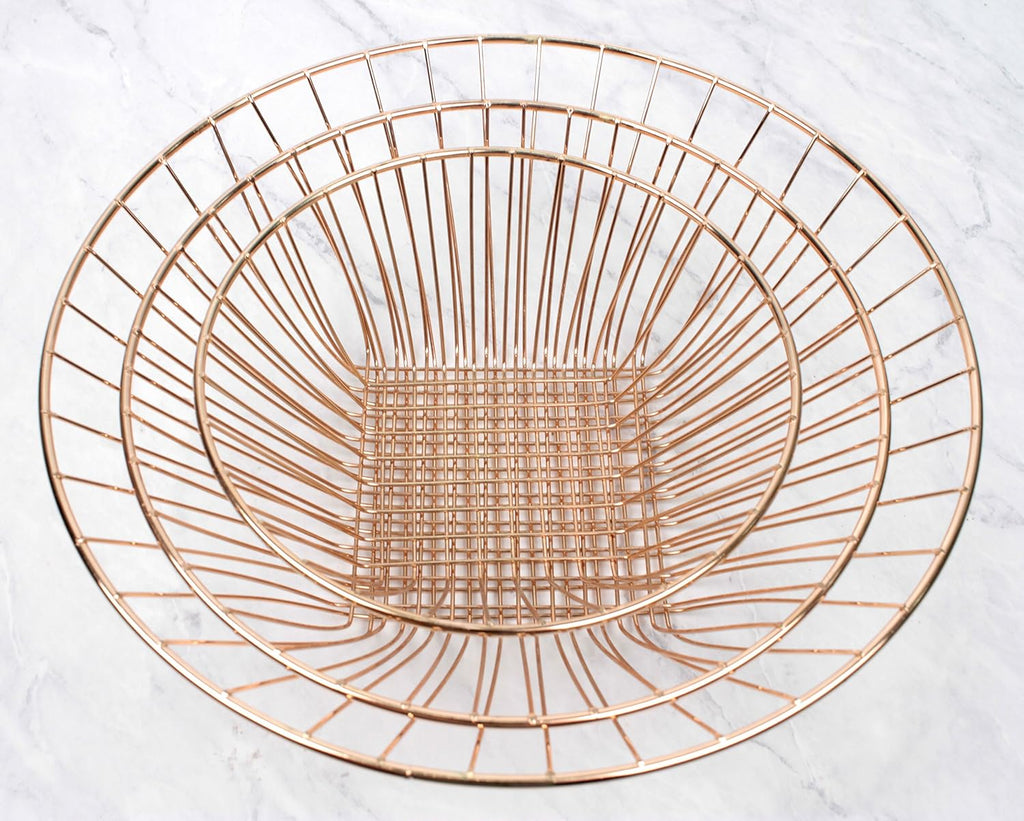 RSVP International Hanging Storage Collection 3-Tier Baskets, Copper Wire