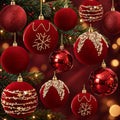 Syhood 12 Pcs Burgundy Velvet Christmas Ball 3.15 Inch Flocked Ornament