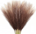 KALYLOC 8Pcs 3FT Coffee Faux Pampas Grass, Tall Fluffy Artificial Bulrush