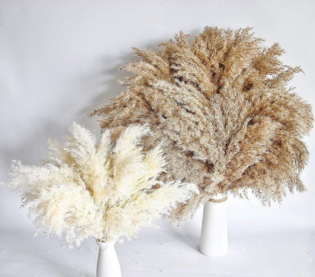 60 PCS Boho Decor, Fluffy Pompas Grass, Natural Dry Pampas Grass Small, Short Pampass Bulk for Boho Room Decor, Coffee Table Decor (17 inch )