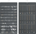Hanging Jewelry Organizer, Double-Sided Necklaces Holder, Dark Gray