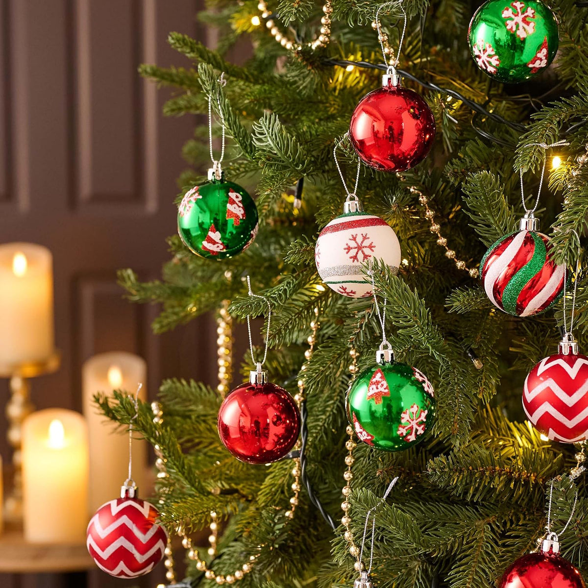 Valery Madelyn 30ct Christmas Ornaments Tree Decorations Set 2.36 Inch
